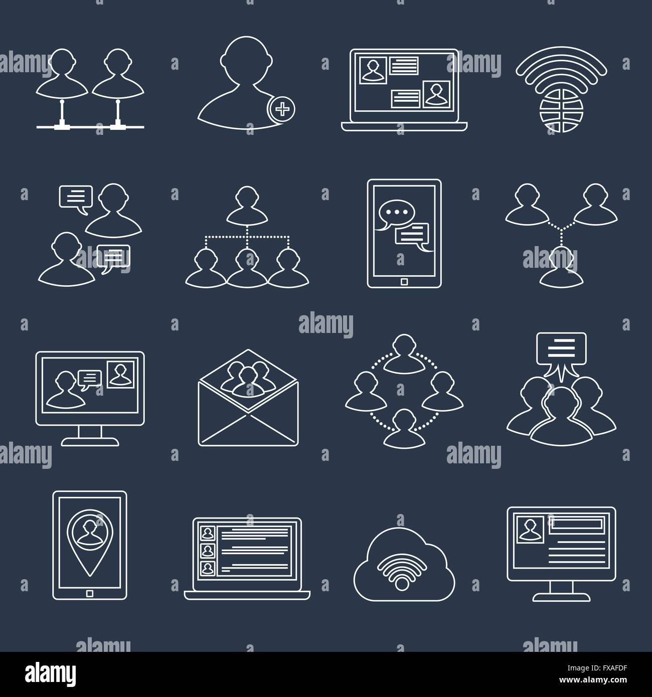 Communication icons set outline Stock Vector Image & Art - Alamy