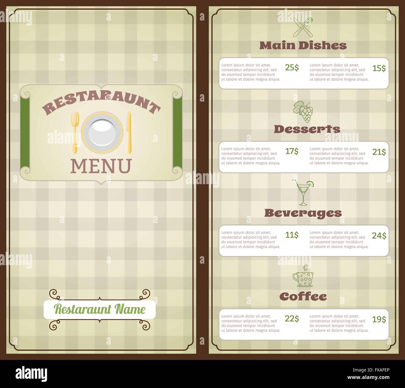 Restaurant menu template Stock Vector Image & Art - Alamy