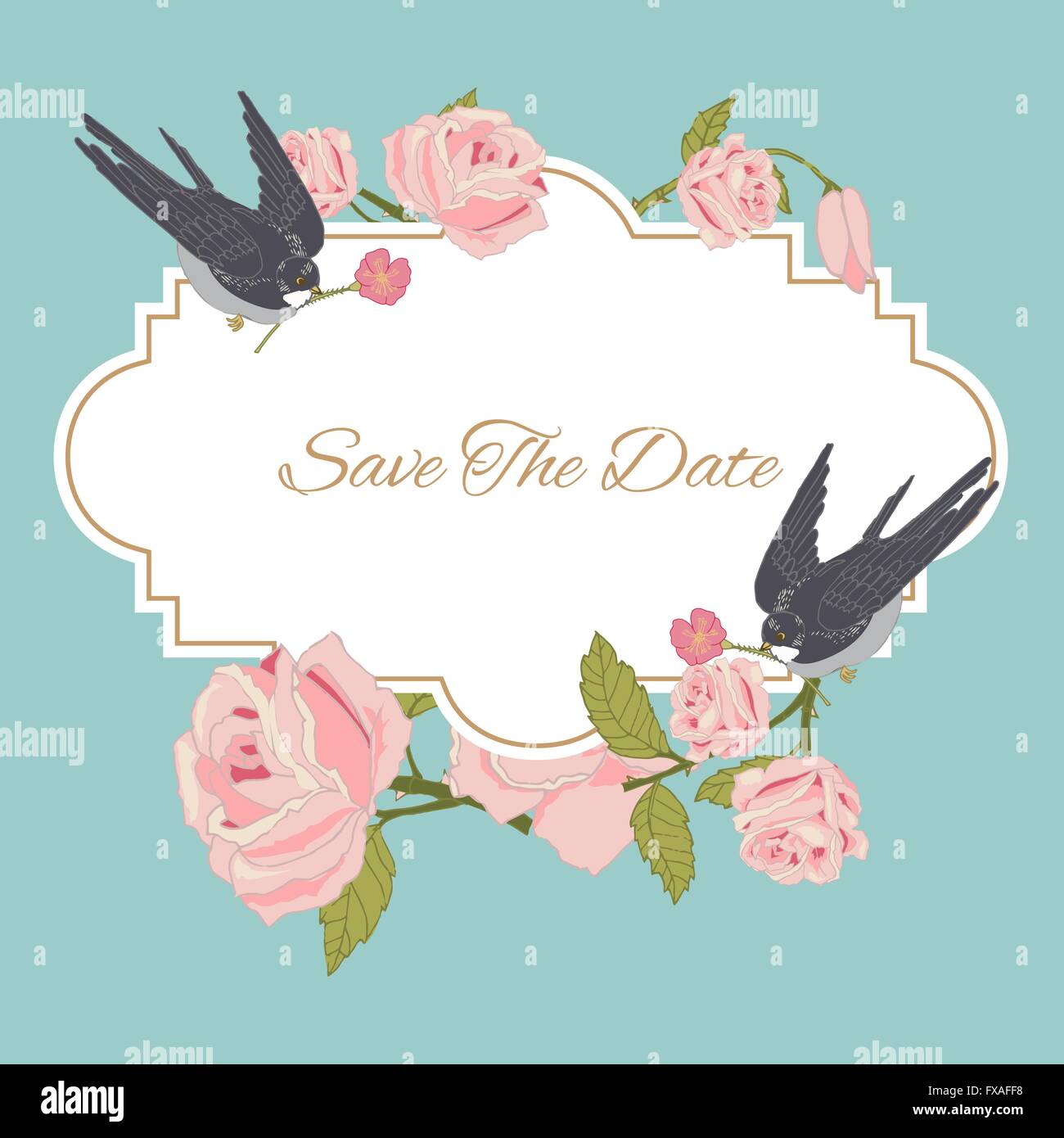 Vintage flowers background with birds Stock Vector Image & Art - Alamy