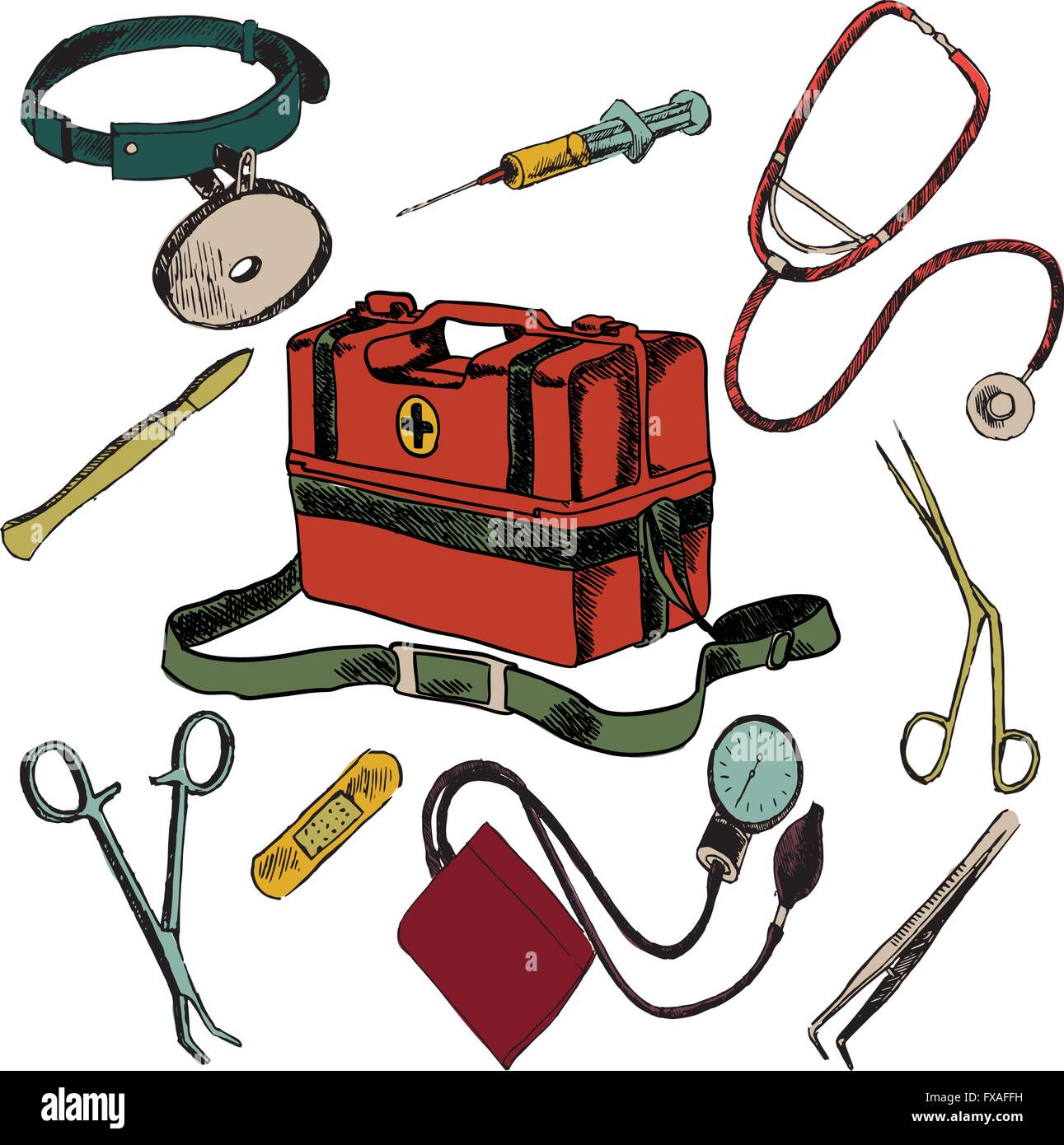 Injection syringe set color Stock Vector Images - Alamy