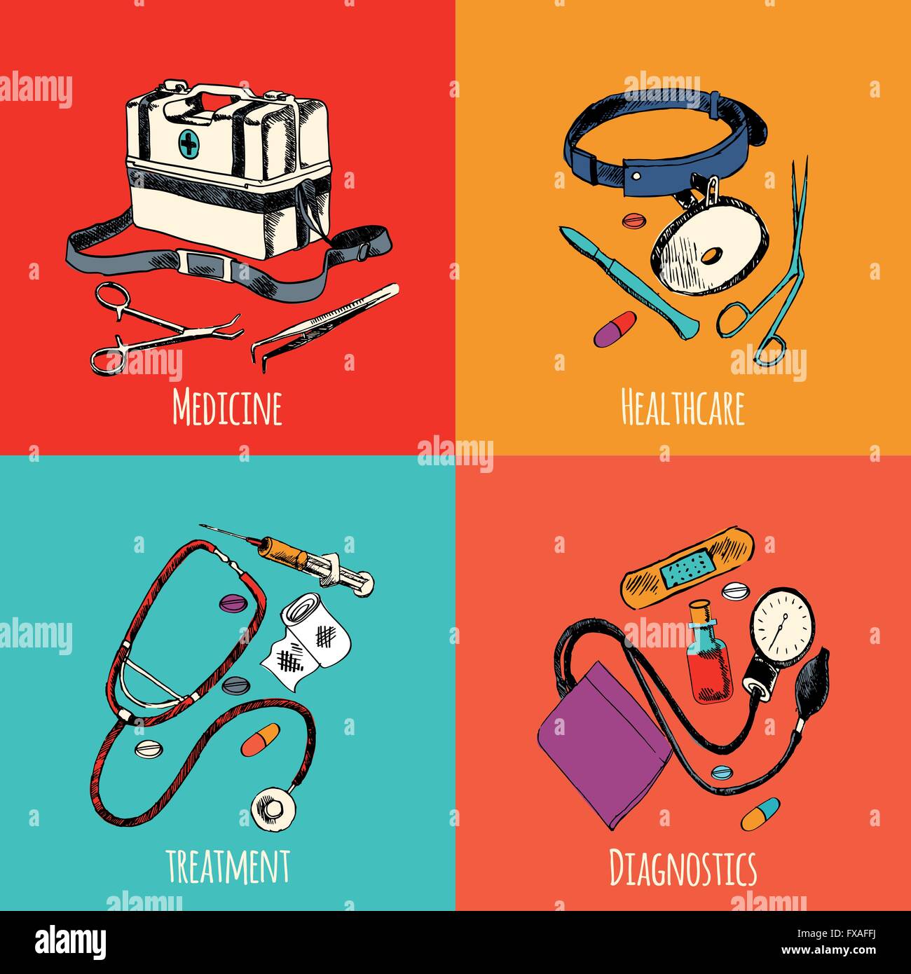 Injection syringe set color Stock Vector Images - Alamy