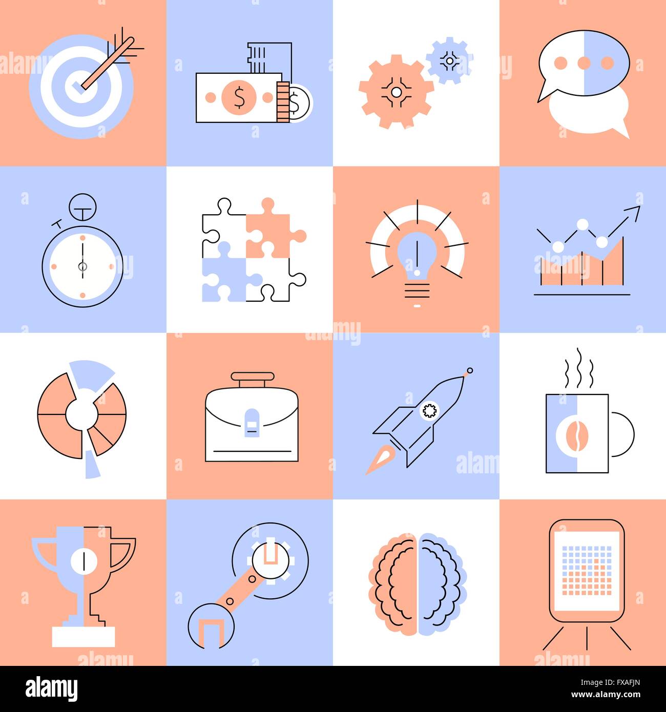 Set creative line icons hi-res stock photography and images - Alamy