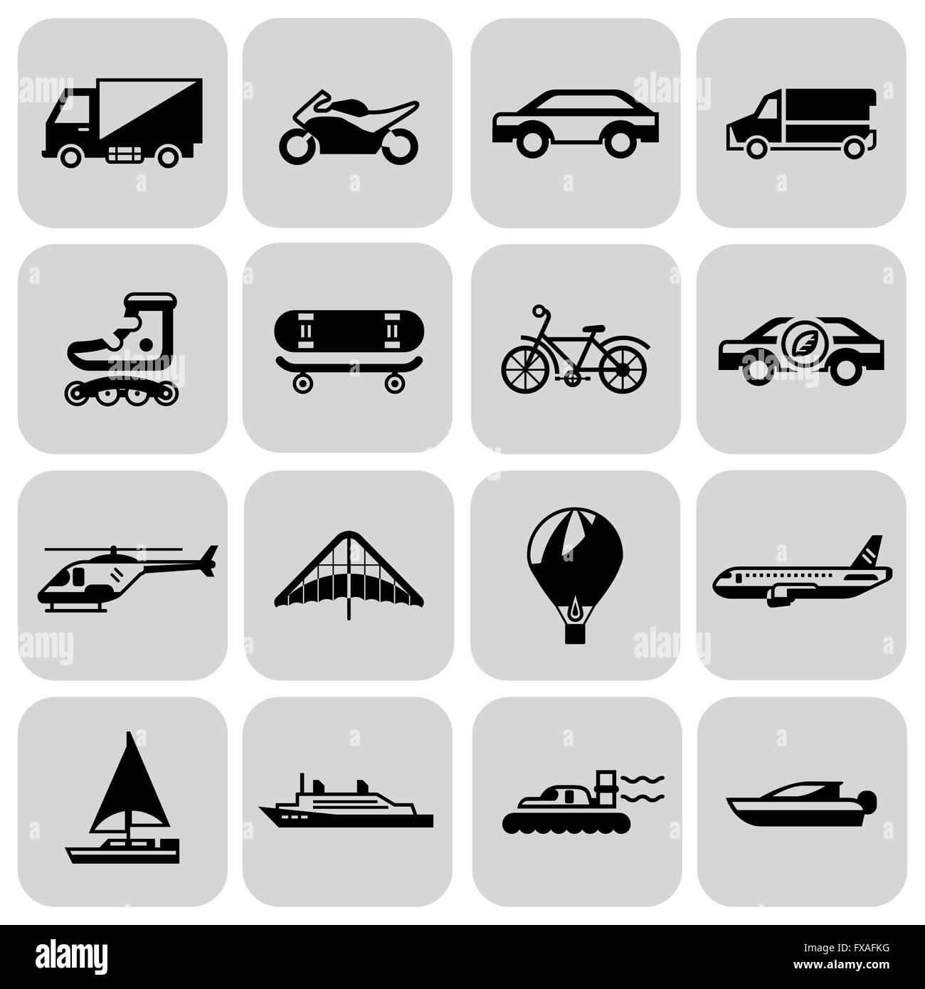 Transport icons black set Stock Vector Image & Art - Alamy