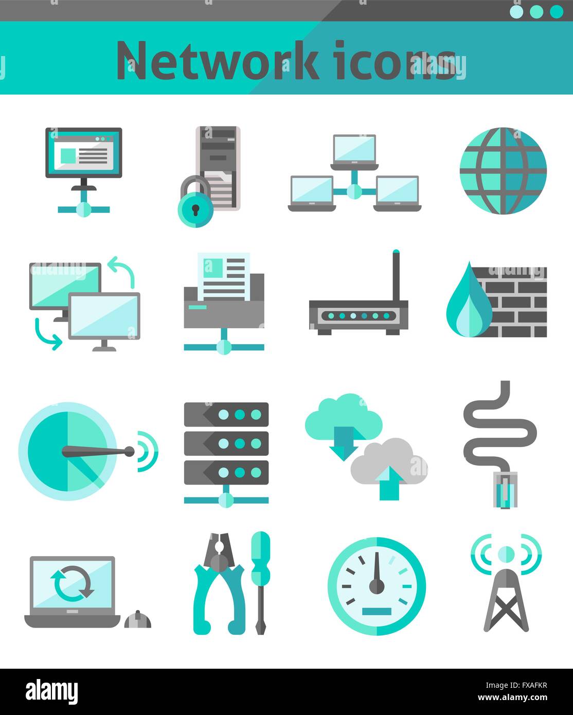 Network icons set Stock Vector Image & Art - Alamy