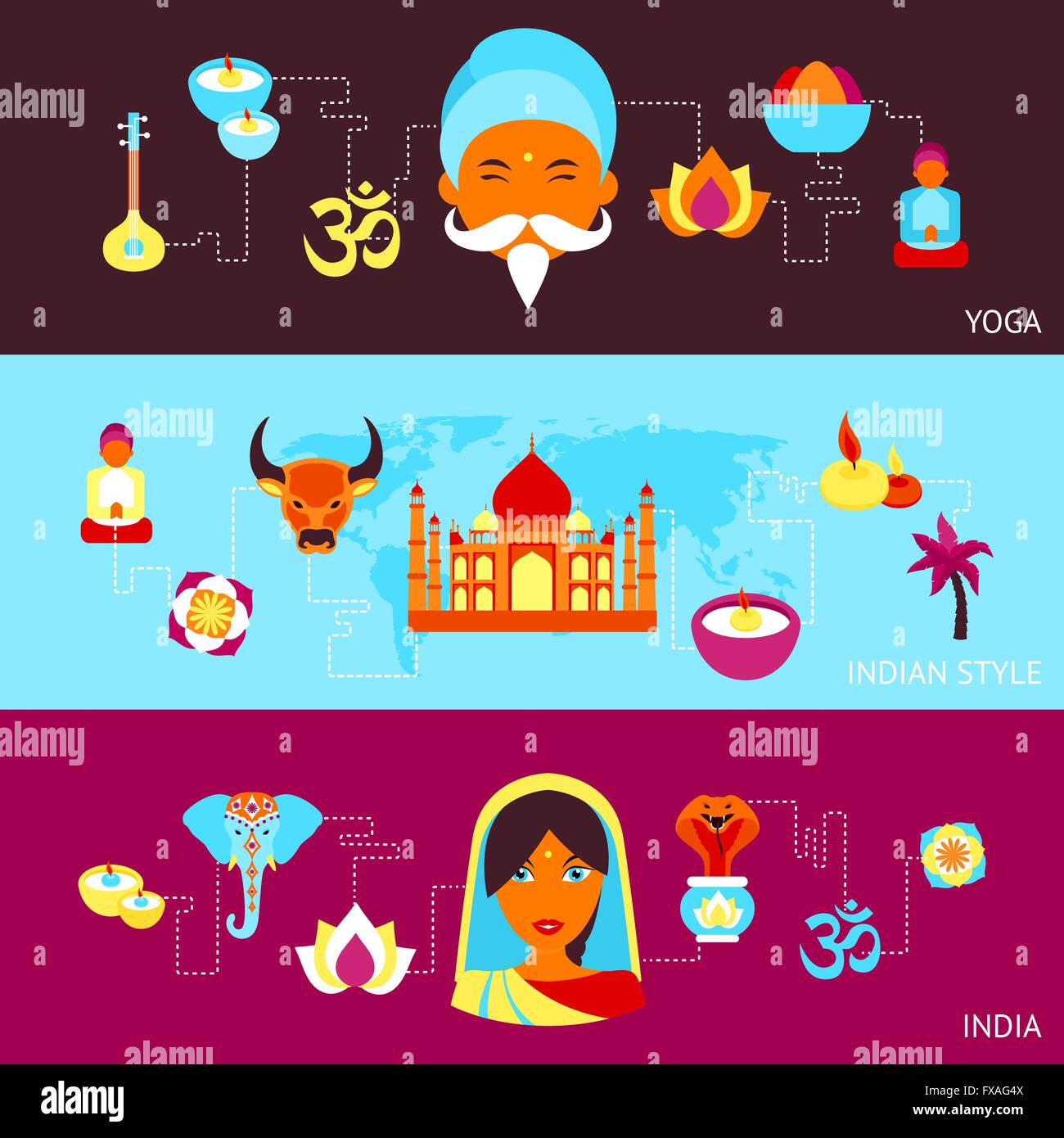 India banner set Stock Vector Image & Art Alamy