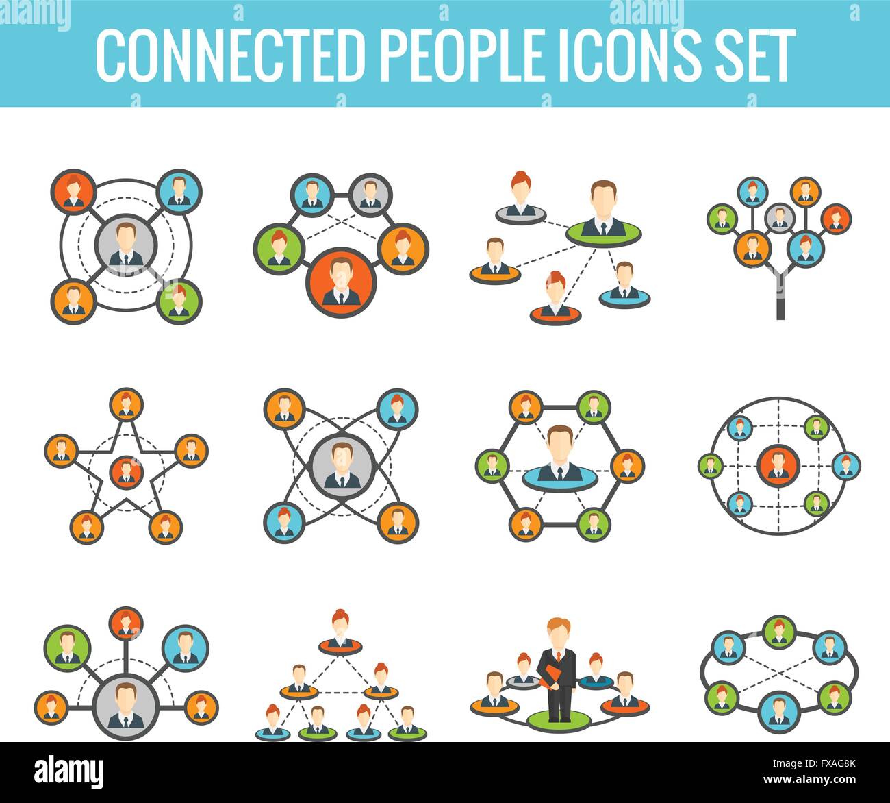 Network user icons connected Stock Vector Images - Alamy