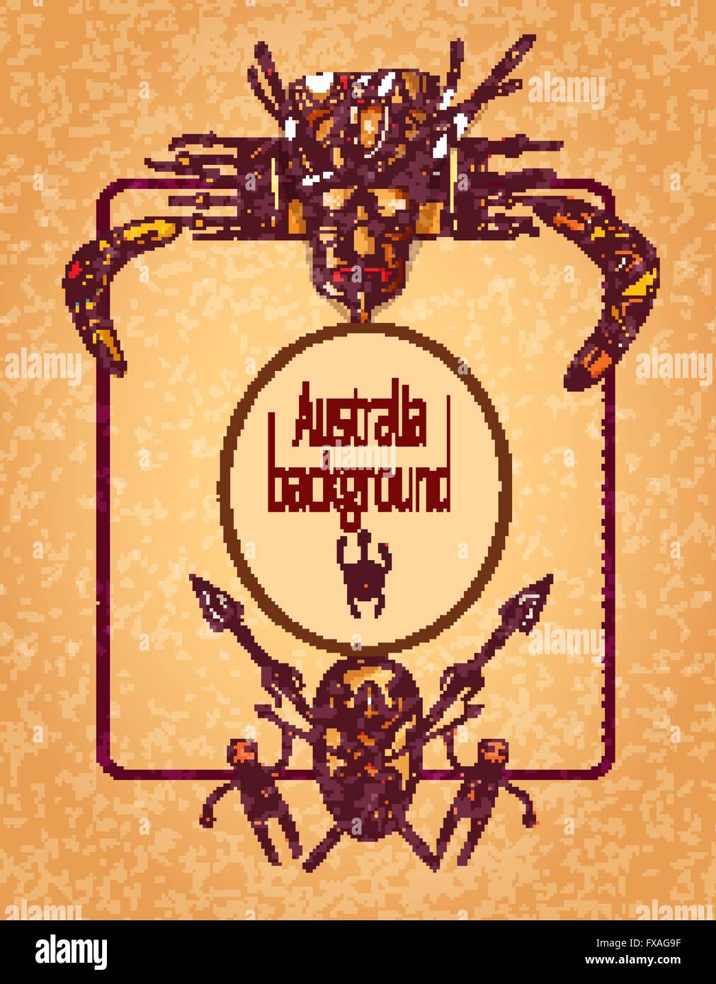 Australia sketch colored background Stock Vector