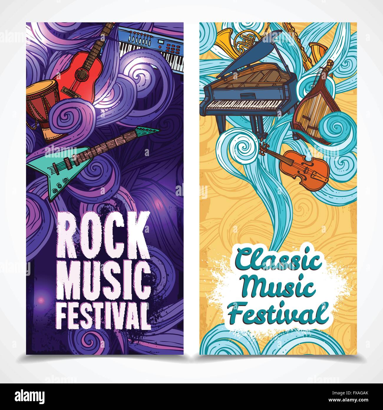 Music vertical banners Stock Vector