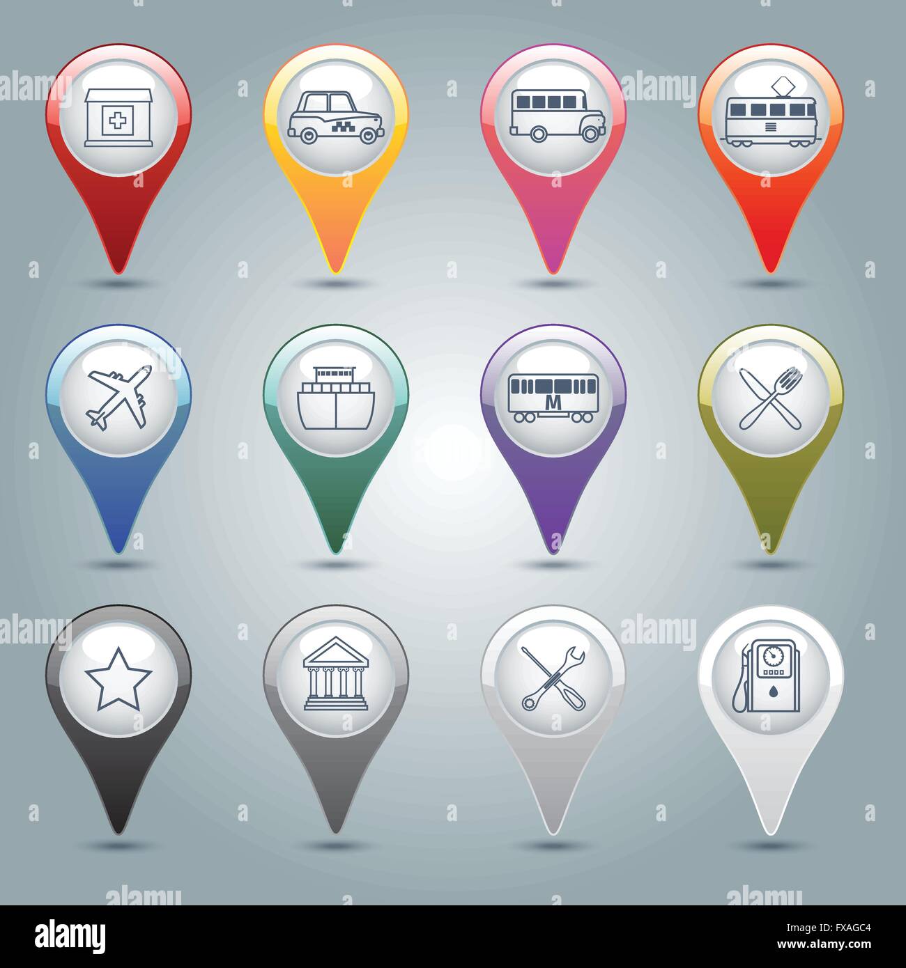 Gps markers set Stock Vector Image & Art - Alamy