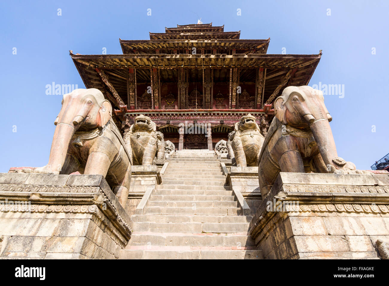 The Nyatapola Temple, Bhaktapur, Kathmandu, Nepal Stock Photo