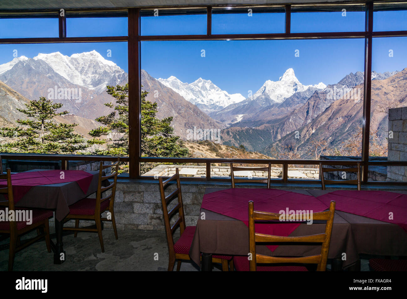View of Mt. Everest from the Everest View Hotel, located high above