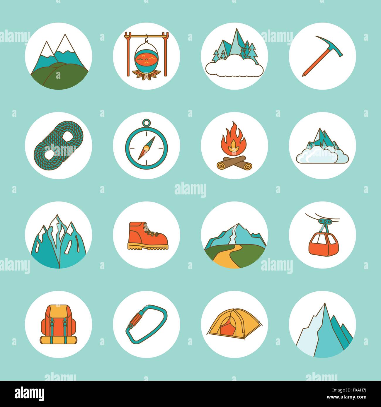 Mountain Icons Flat Stock Vector Image & Art - Alamy