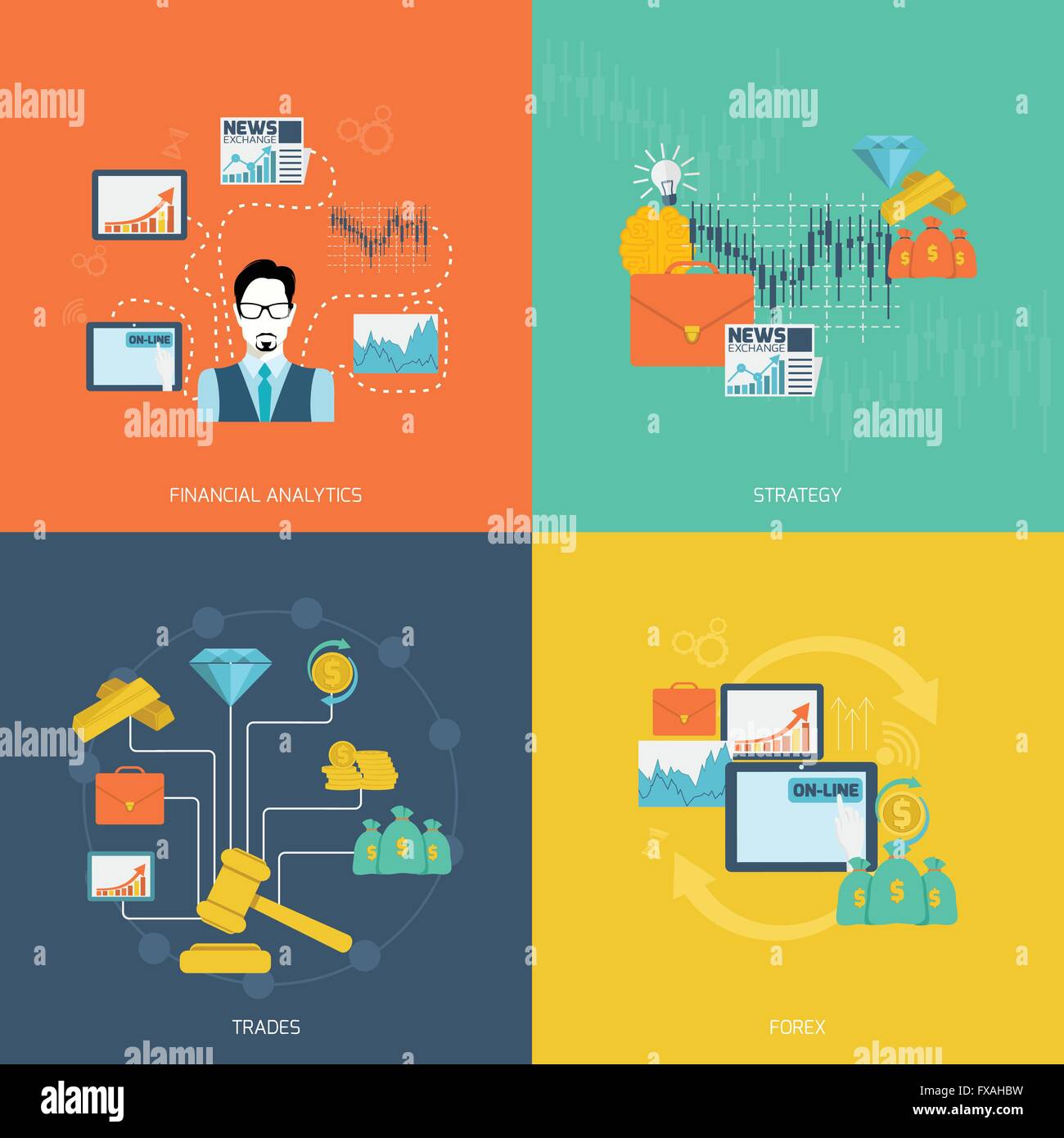 Finance exchange flat Stock Vector Image & Art - Alamy
