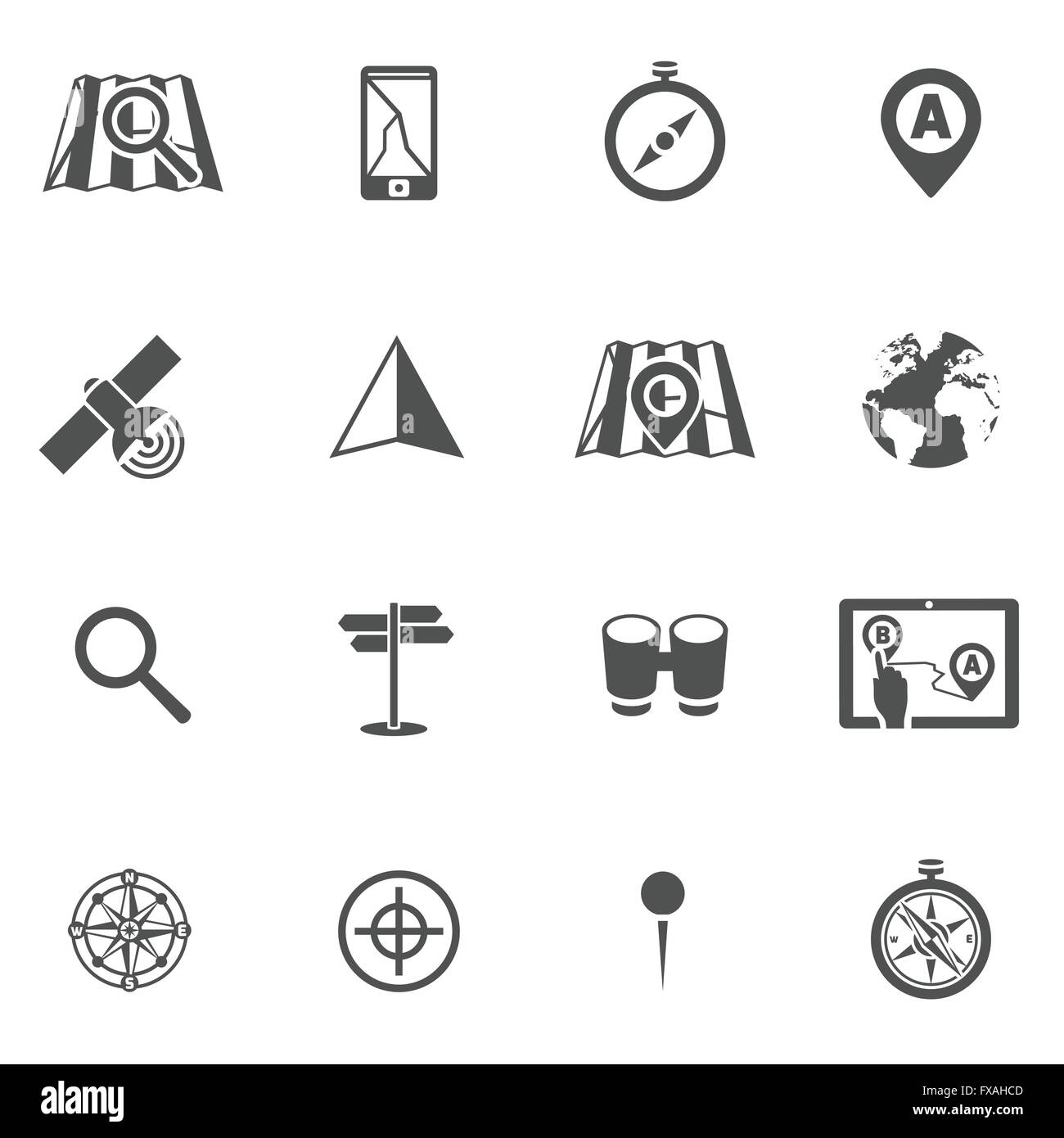 Navigation icon black set Stock Vector Image & Art Alamy
