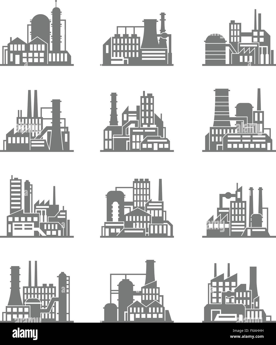 Industrial building icons set Stock Vector Image & Art - Alamy