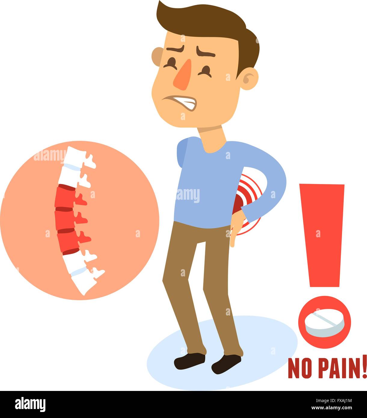 Sick character back pain Stock Vector Image & Art Alamy