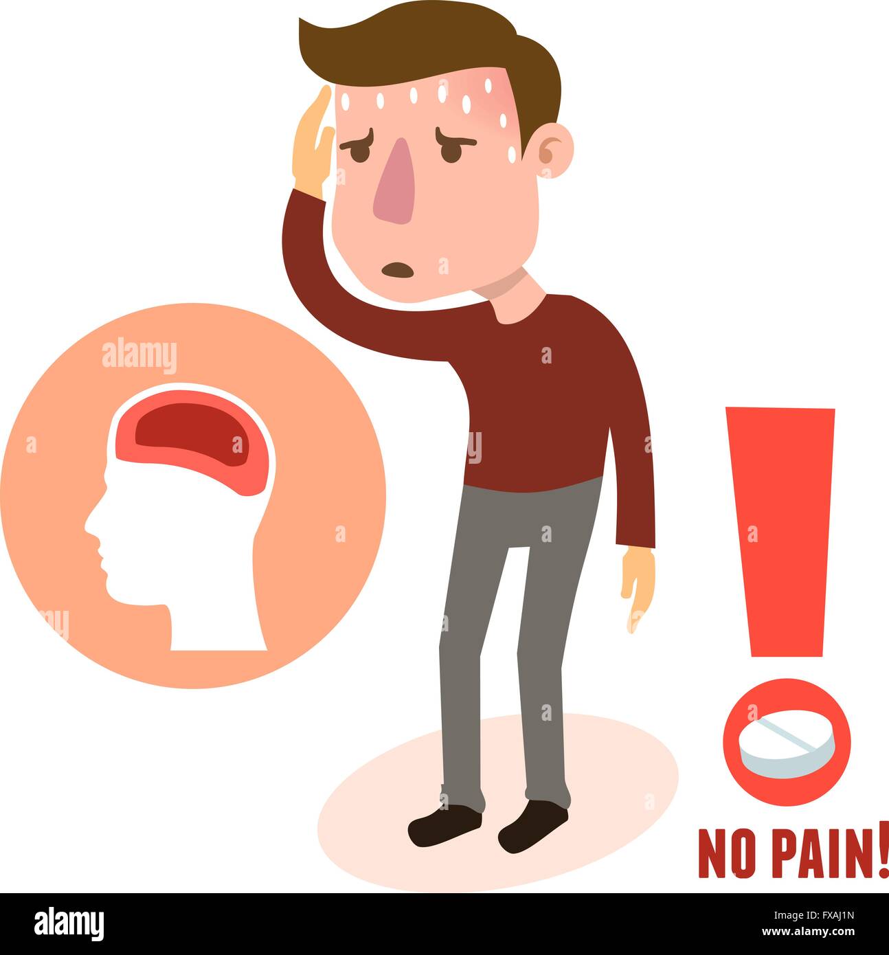 Sick character headache Stock Vector Image & Art - Alamy