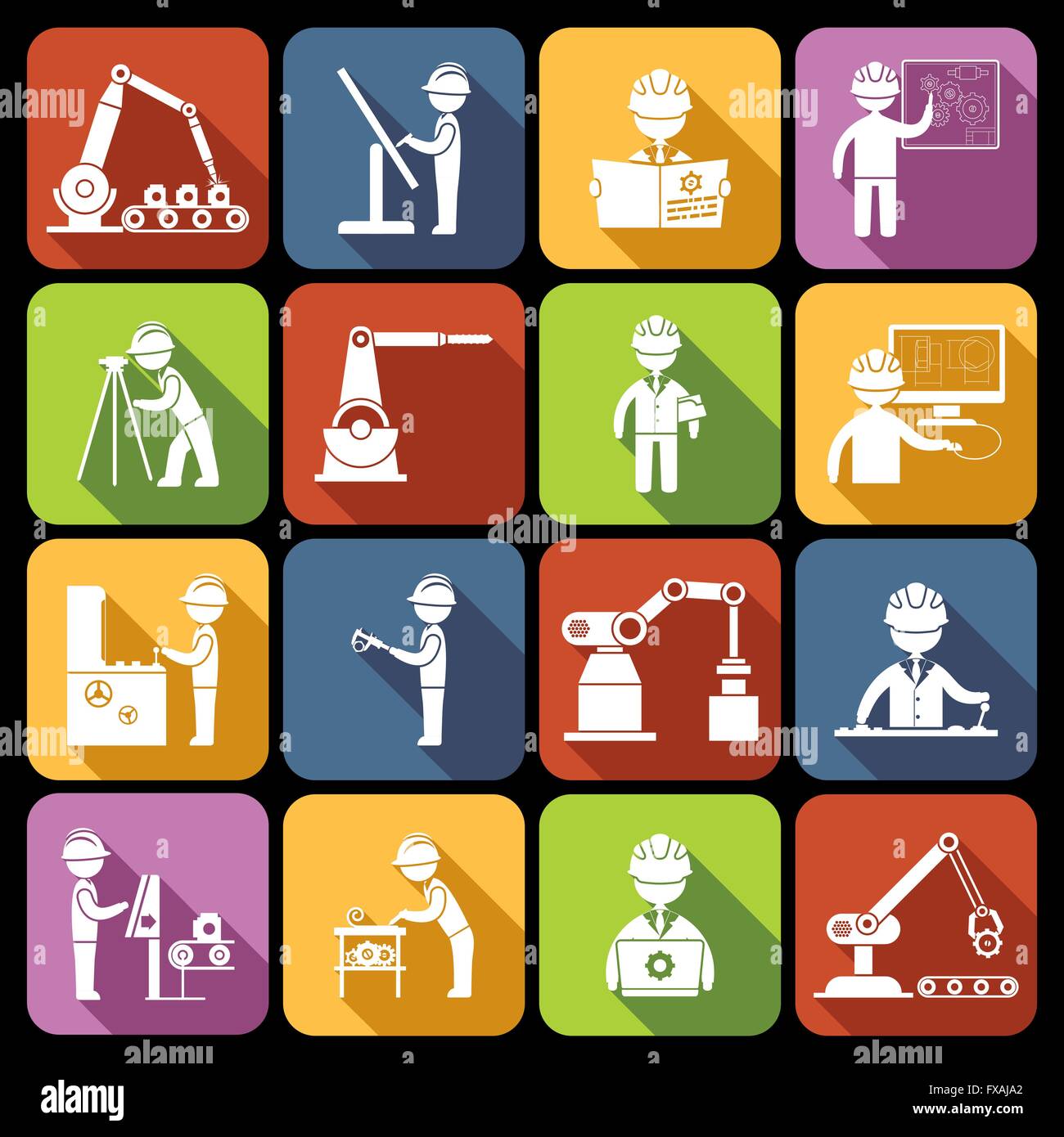 Engineering icons white Stock Vector Image & Art - Alamy