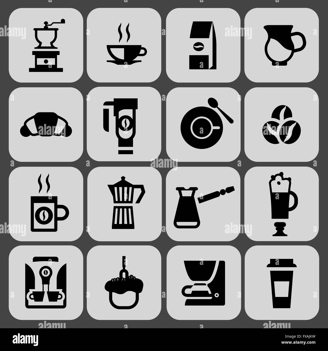 Hot latte coffee croissant Black and White Stock Photos & Images - Alamy