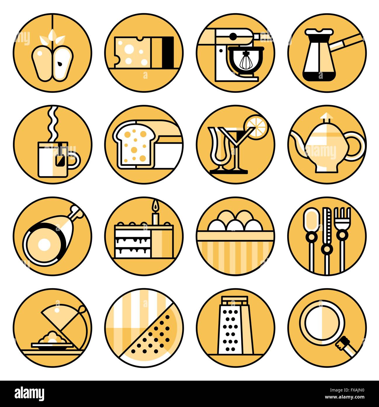 Food icons flat line set Stock Vector Image & Art - Alamy