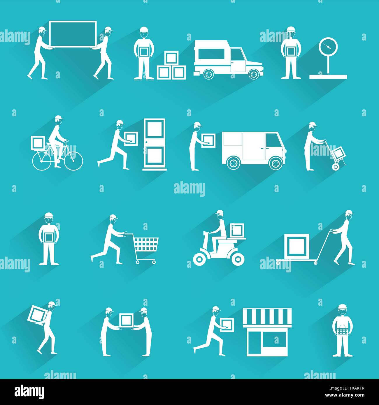 Delivery icons white set Stock Vector Image & Art - Alamy