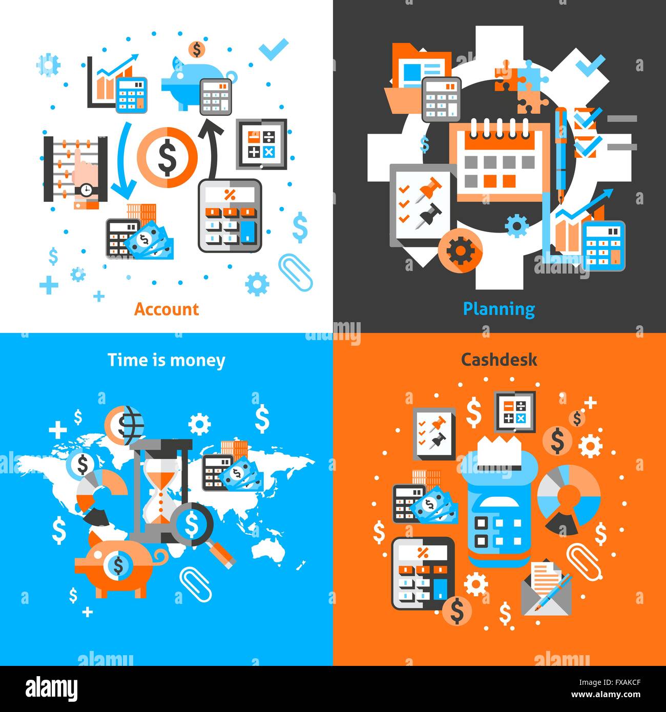 Accounting icons set flat Stock Vector Image & Art - Alamy