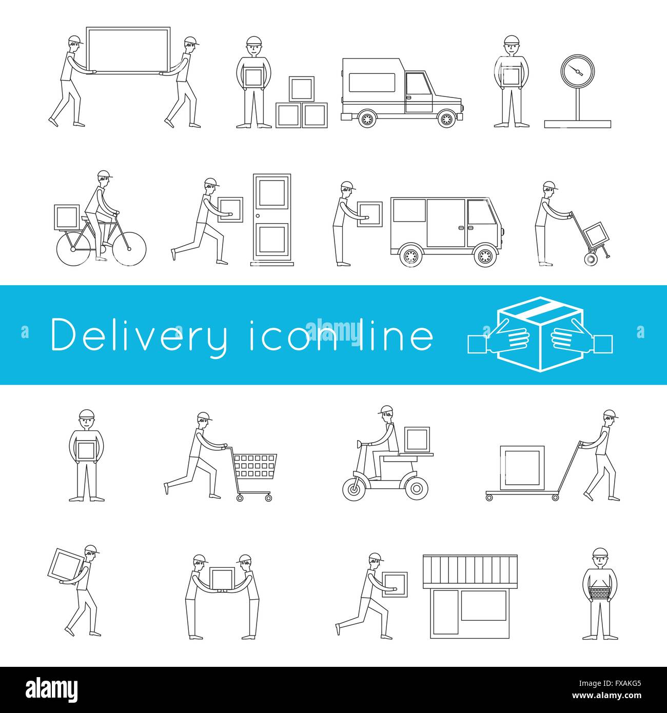 Logistic business outline icons Stock Vector Images - Alamy