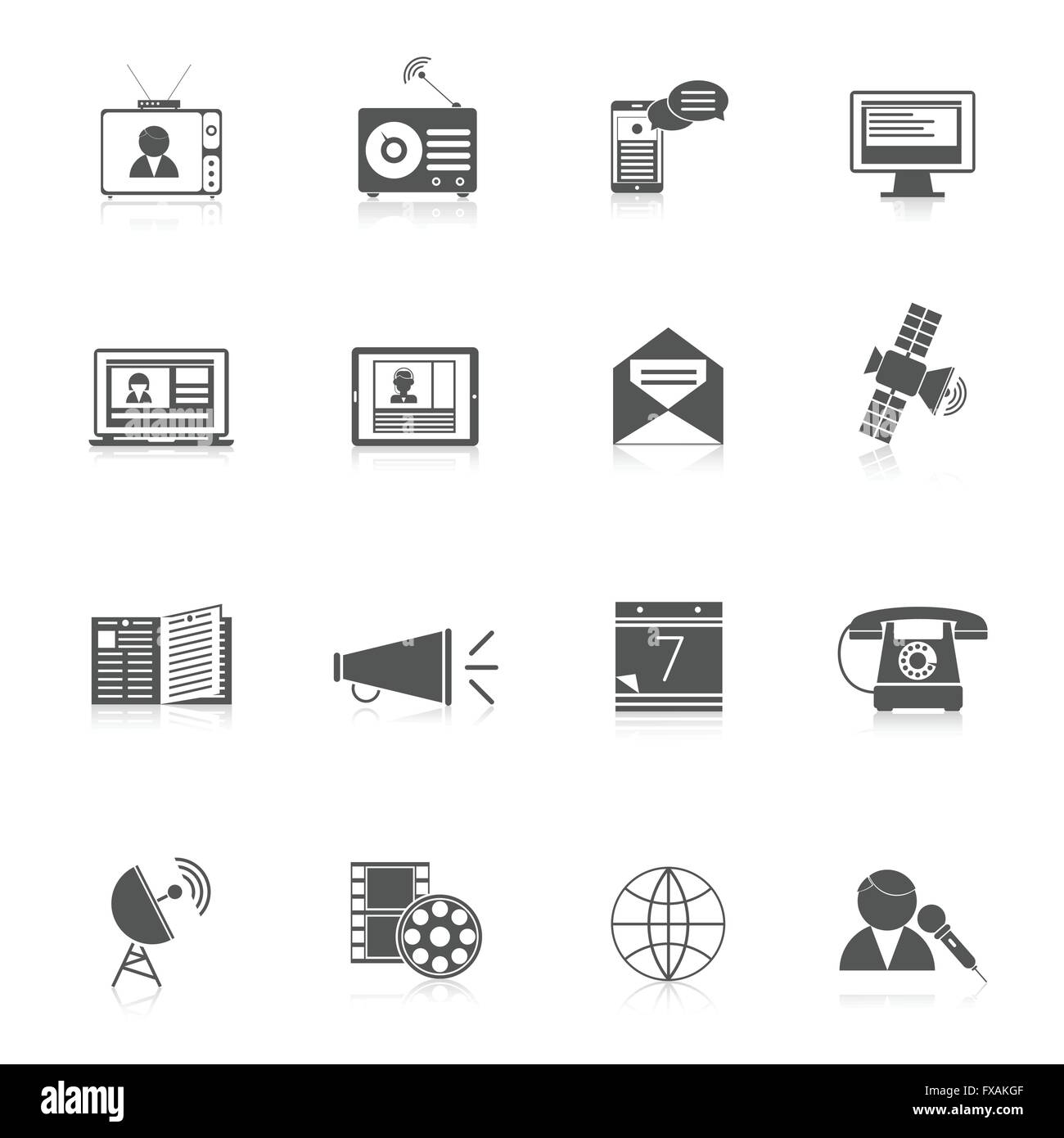 Media icons black set Stock Vector Image & Art - Alamy
