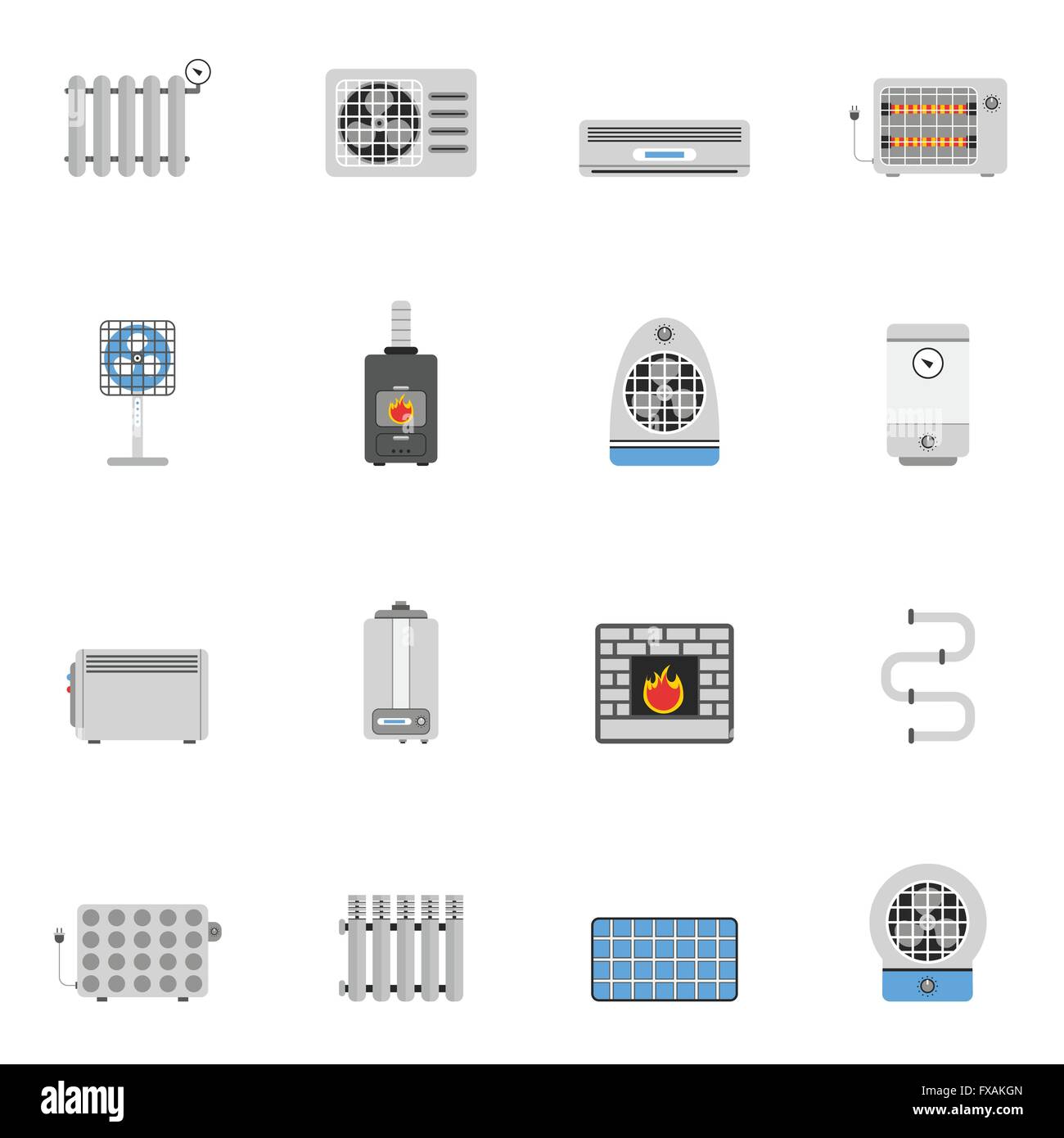 Heating and cooling flat Stock Vector Image & Art Alamy