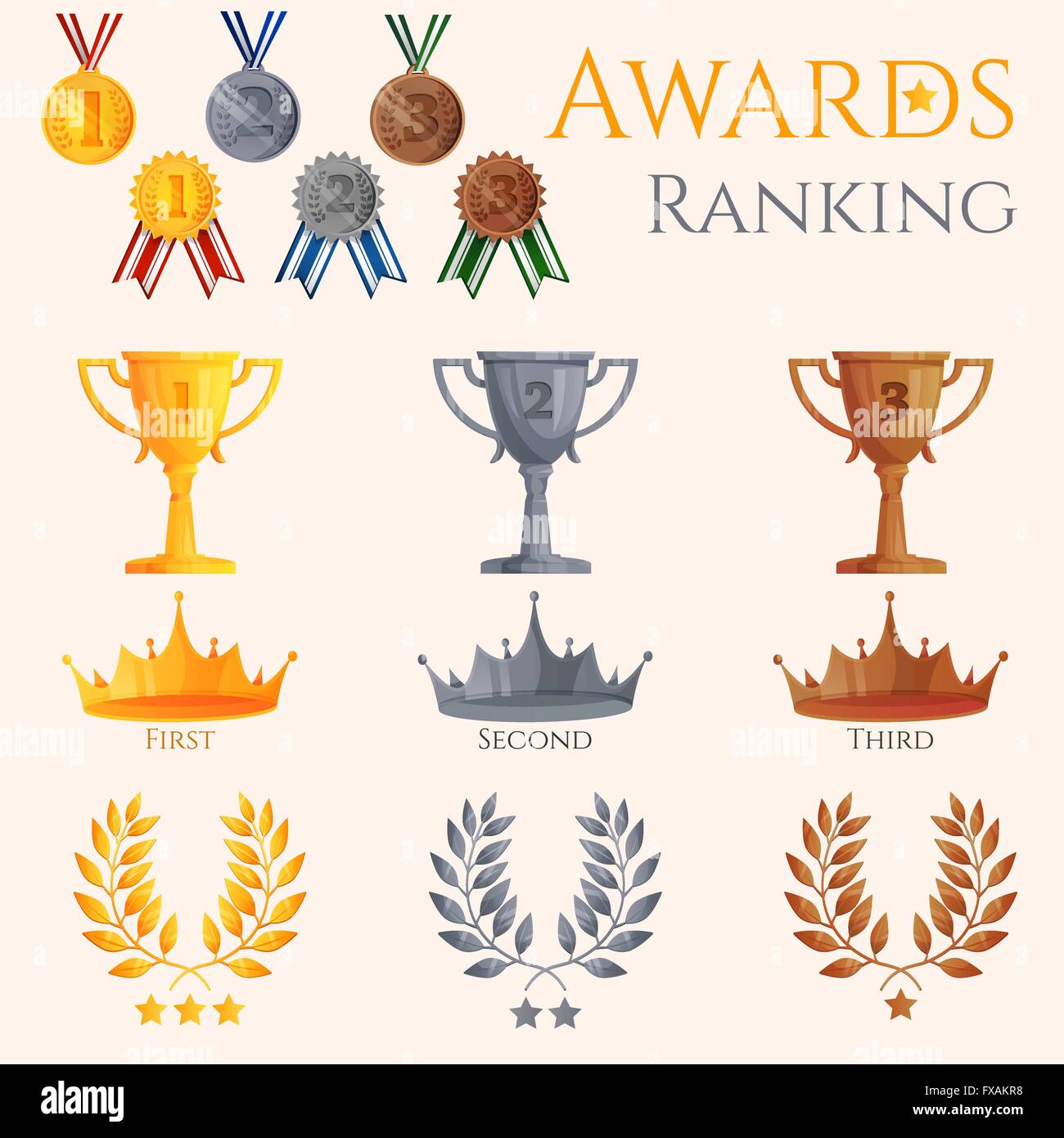 Ranking icons set Stock Vector Image & Art - Alamy