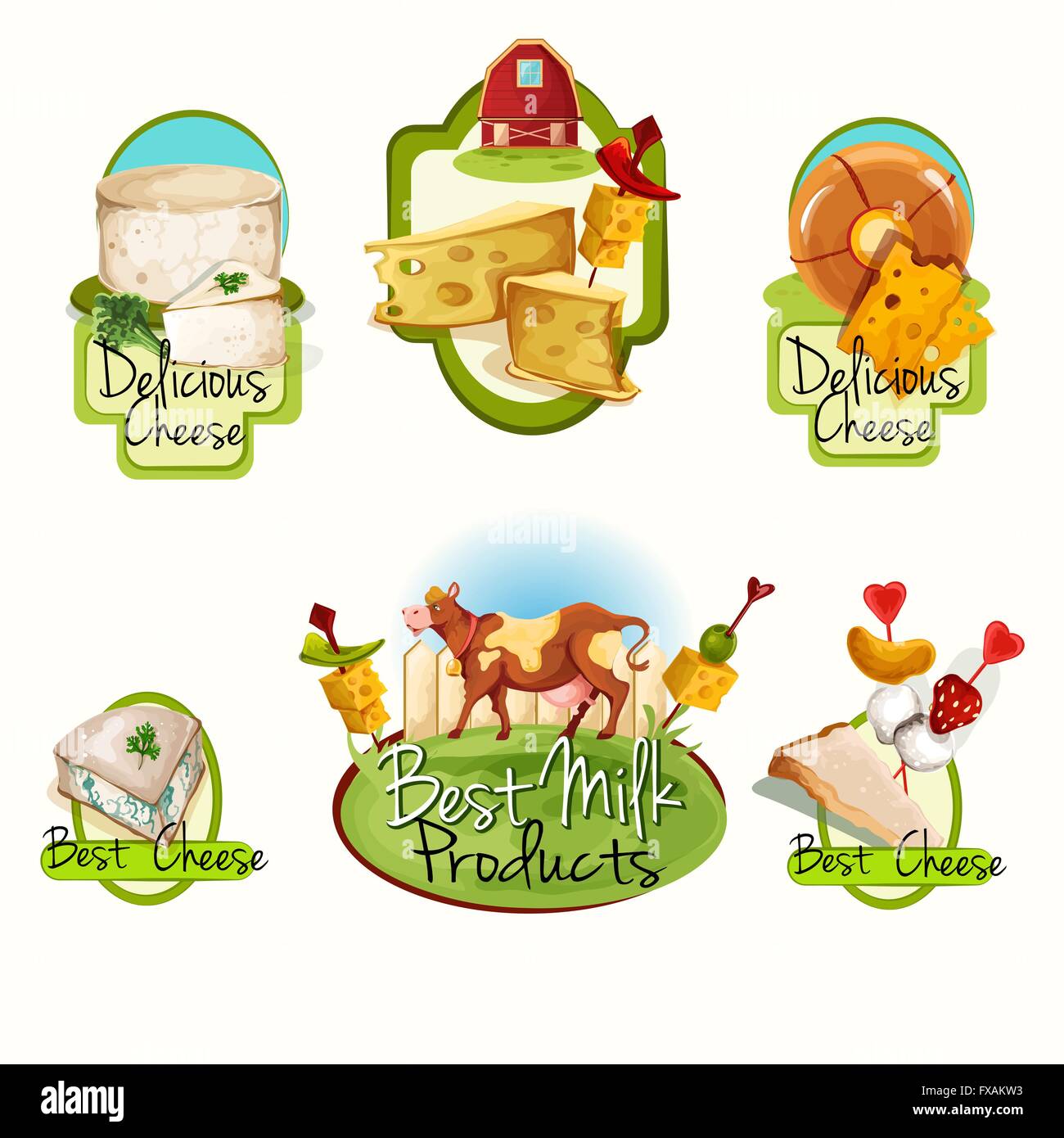 Cheese labels set Stock Vector Image & Art Alamy