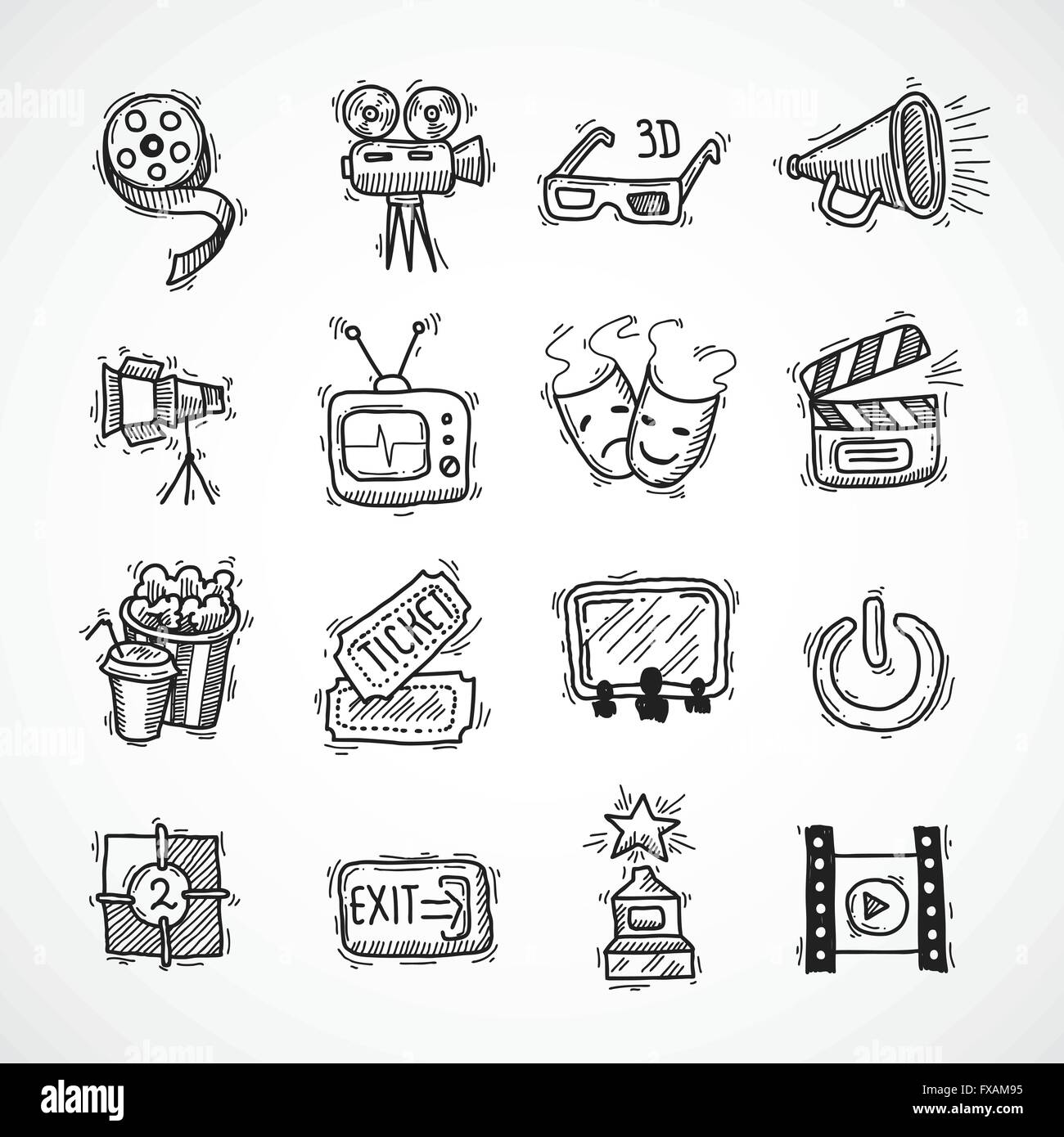 Cinema icons set Stock Vector Image & Art - Alamy