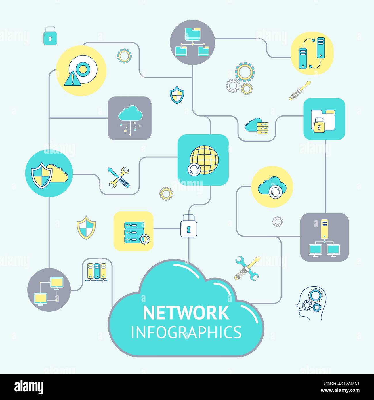 Network And Server Infographics Stock Vector Image & Art - Alamy