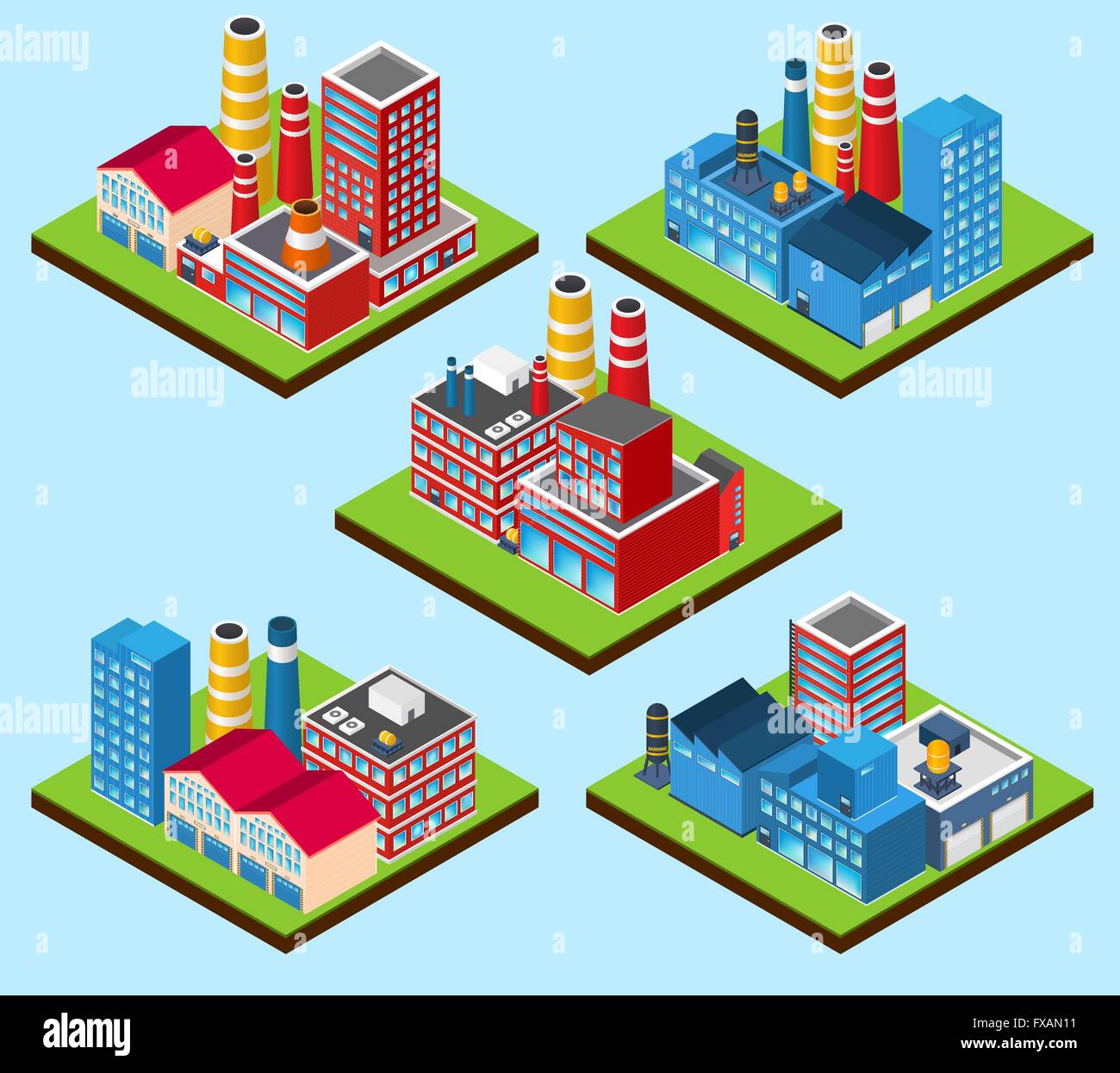 Industrial Buildings Isometric Stock Vector Image & Art - Alamy
