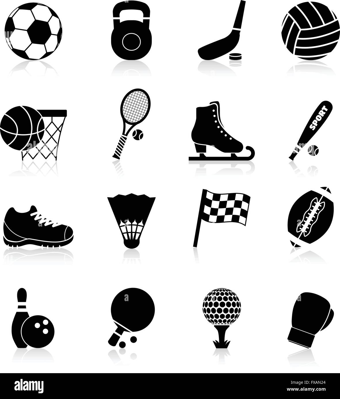 Sport Icons Black Stock Vector Image & Art - Alamy