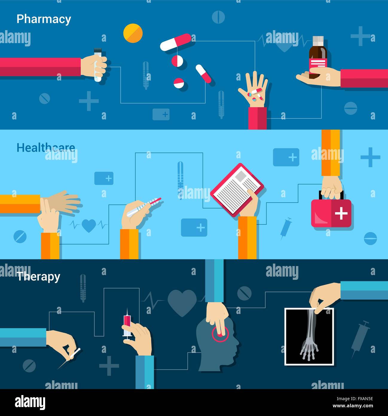 Medical flat banner set Stock Vector Image & Art - Alamy