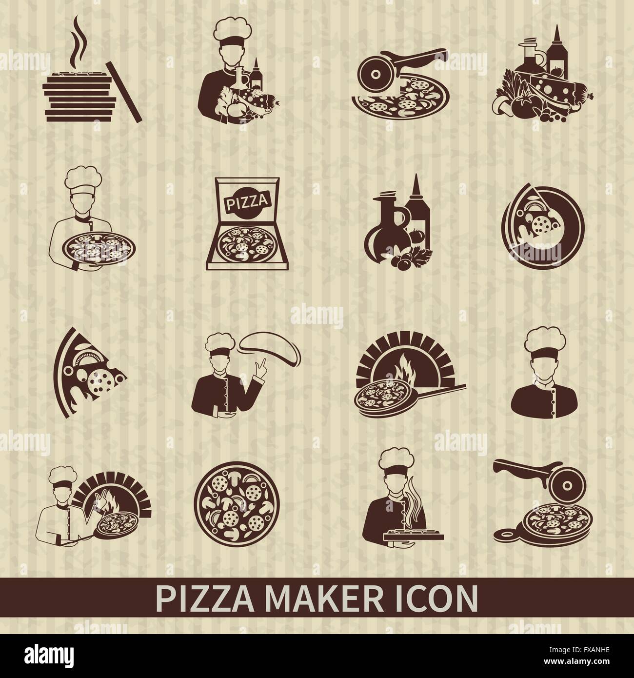 Pizza Maker Icon Black Stock Vector Image & Art - Alamy