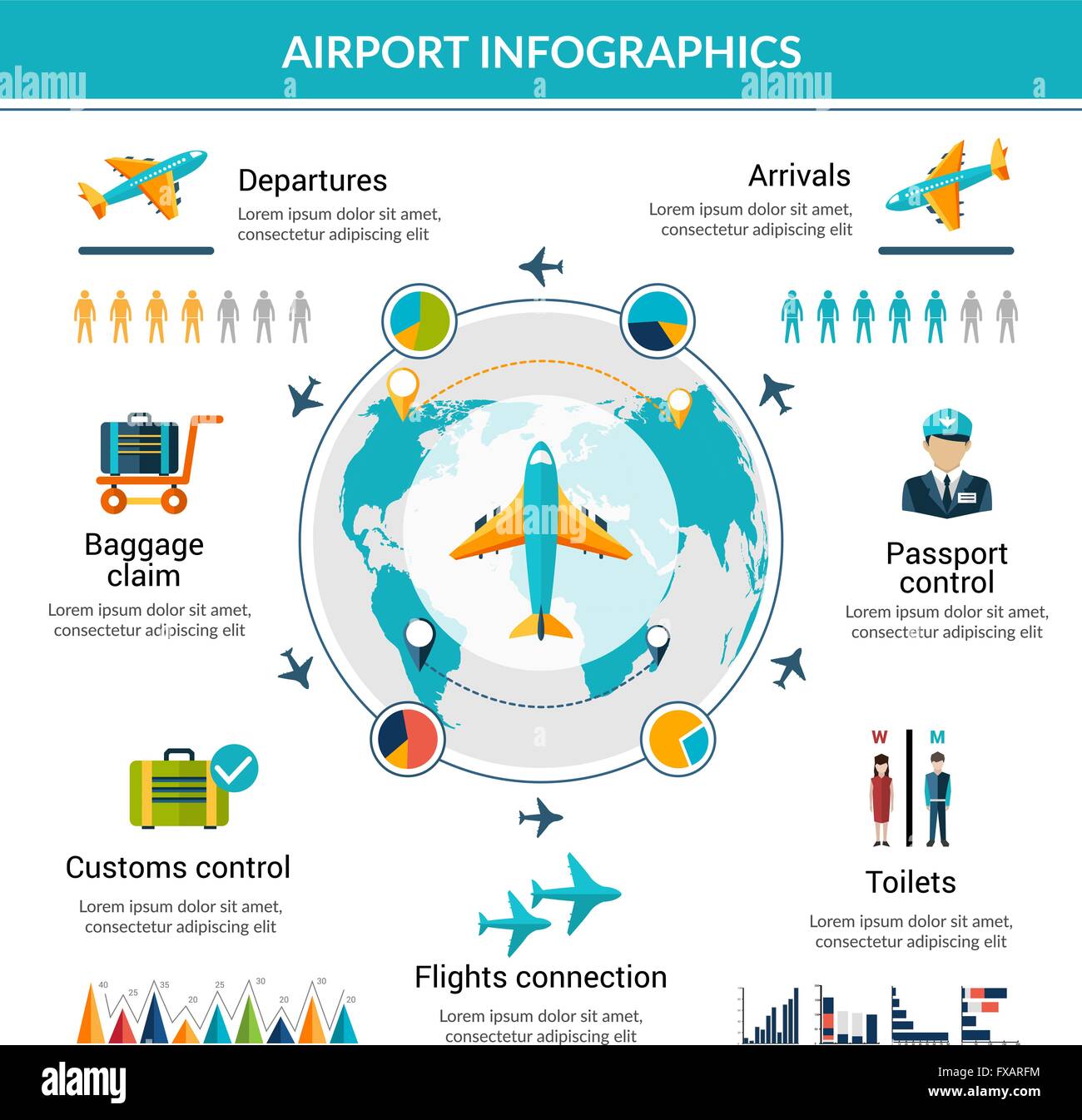 Airport Infographic Set Stock Vector Image & Art - Alamy
