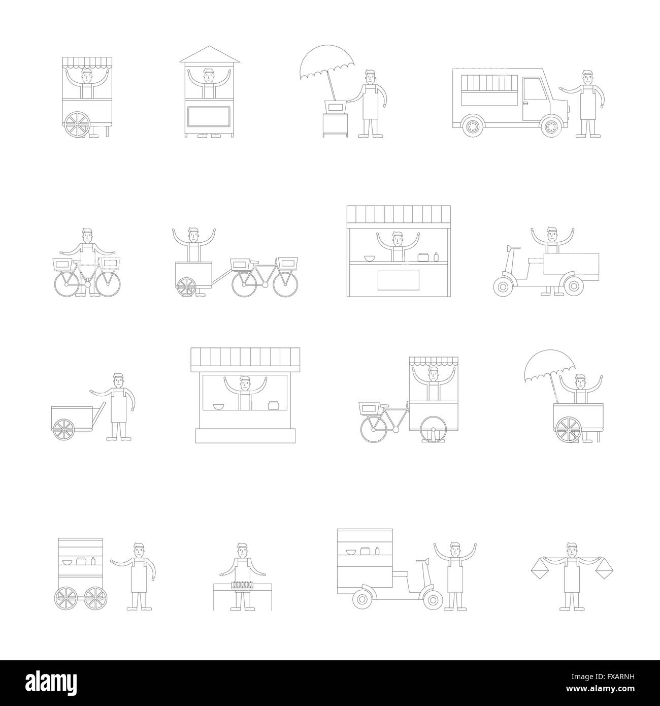 Street Food Icon Outline Stock Vector