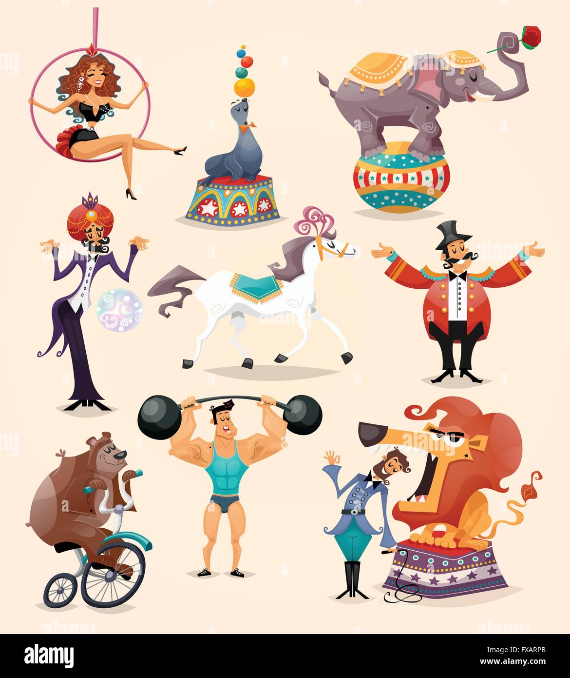 Circus Icons Set Stock Vector Image & Art - Alamy