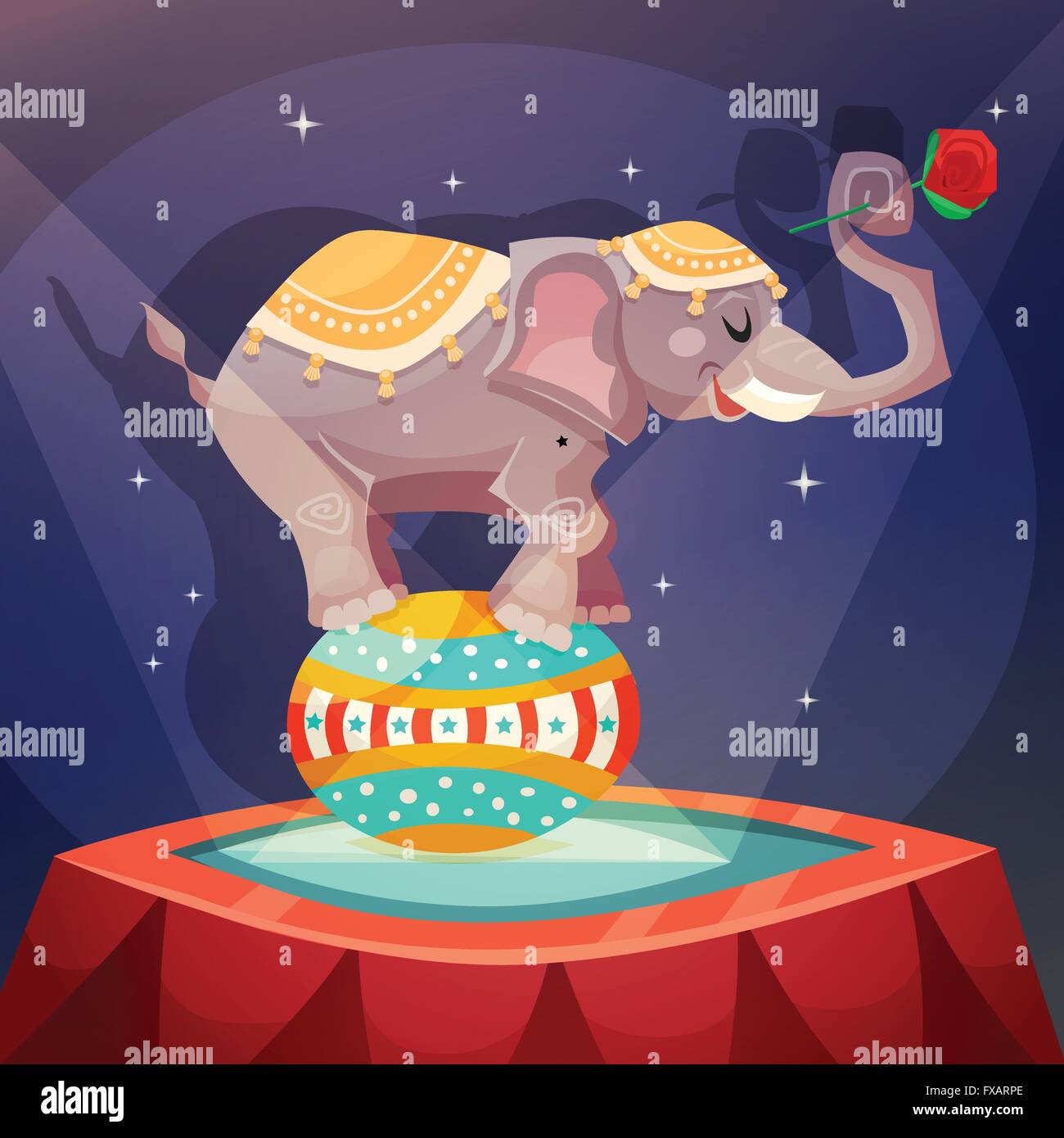 Circus Elephant Poster Stock Vector