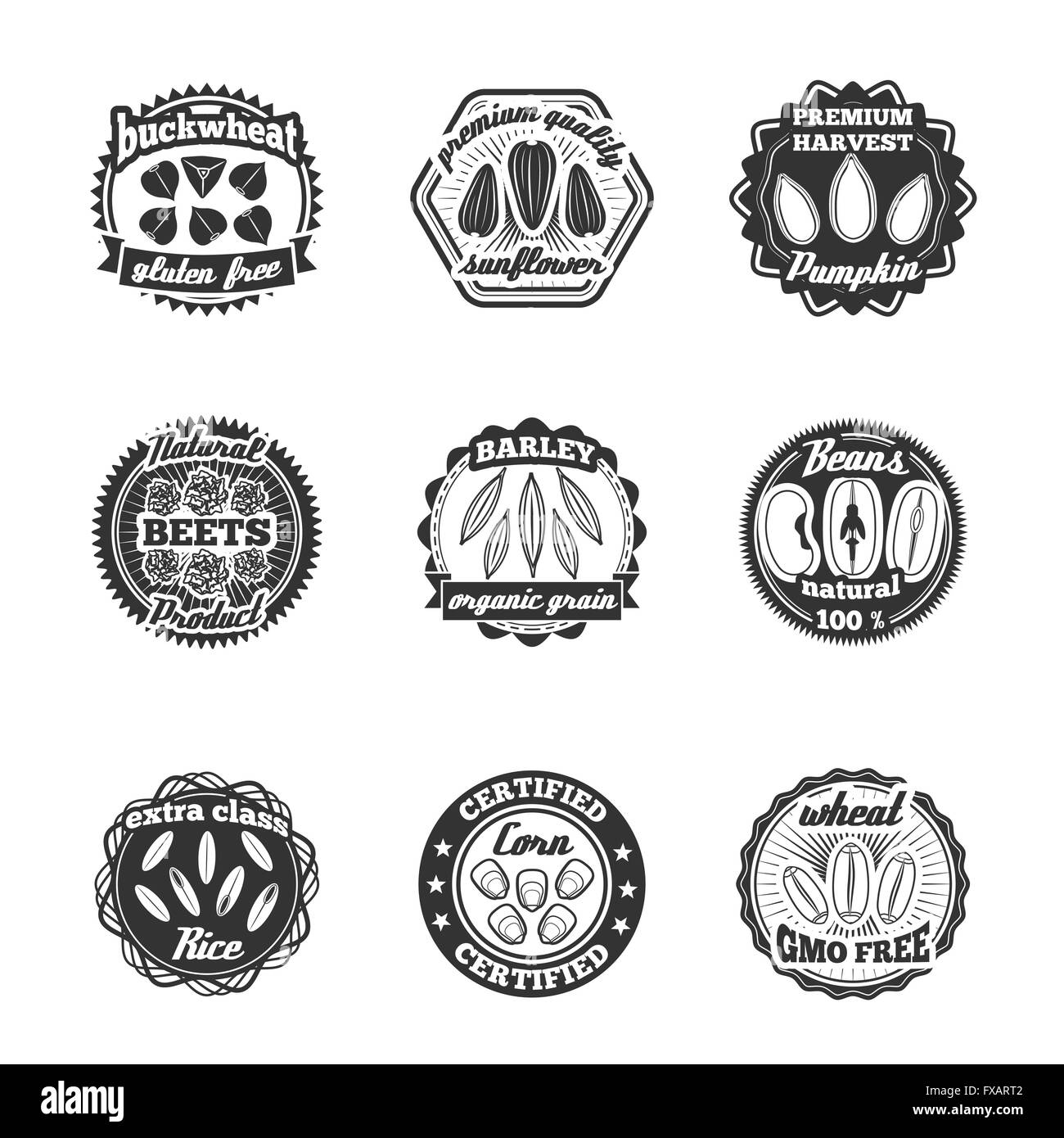 Seed Label Set Stock Vector