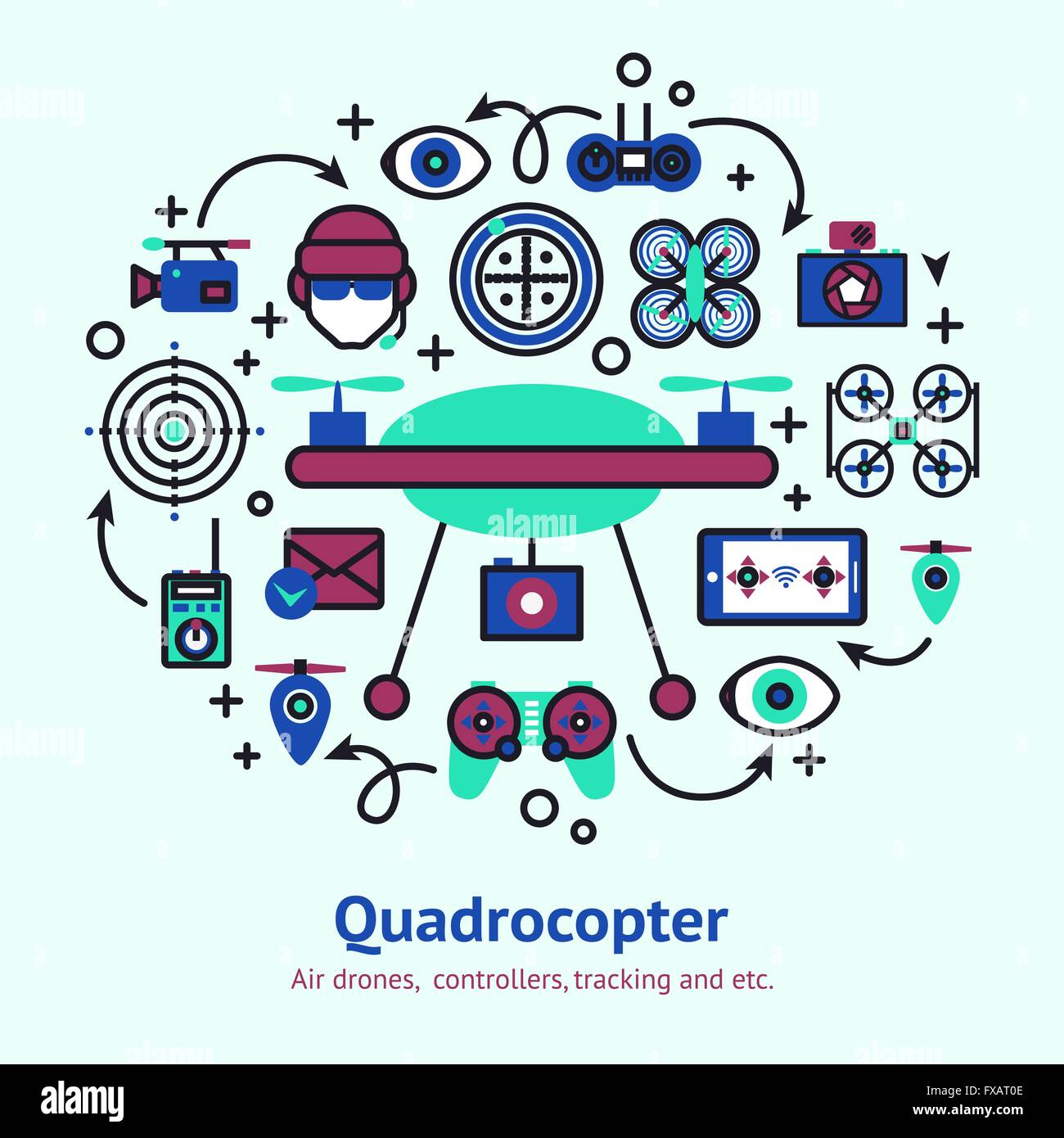 Drone Design Concept Stock Vector Image & Art - Alamy