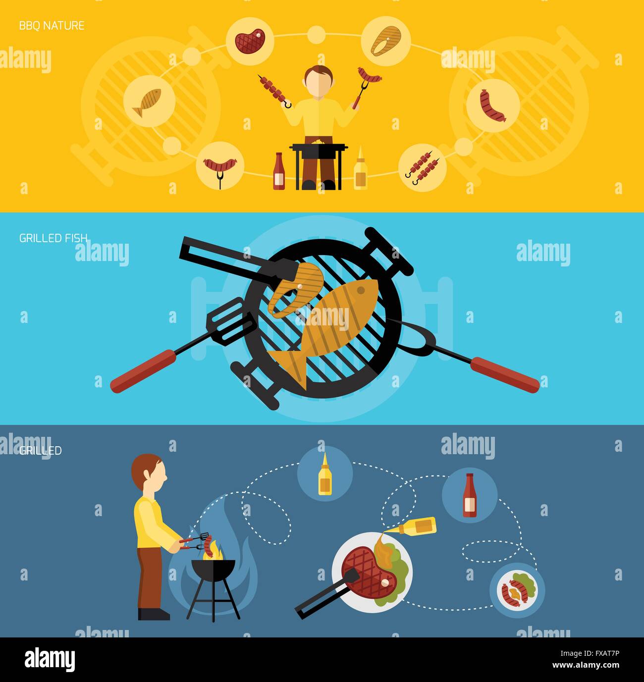 Bbq Grill Banner Set Stock Vector Image & Art - Alamy