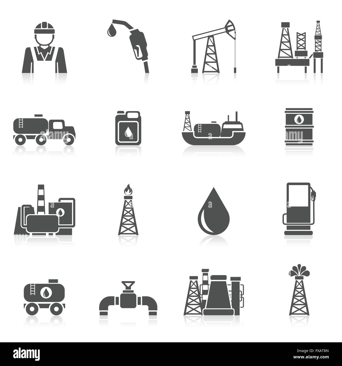 Oil Industry Icons Stock Vector Image & Art Alamy