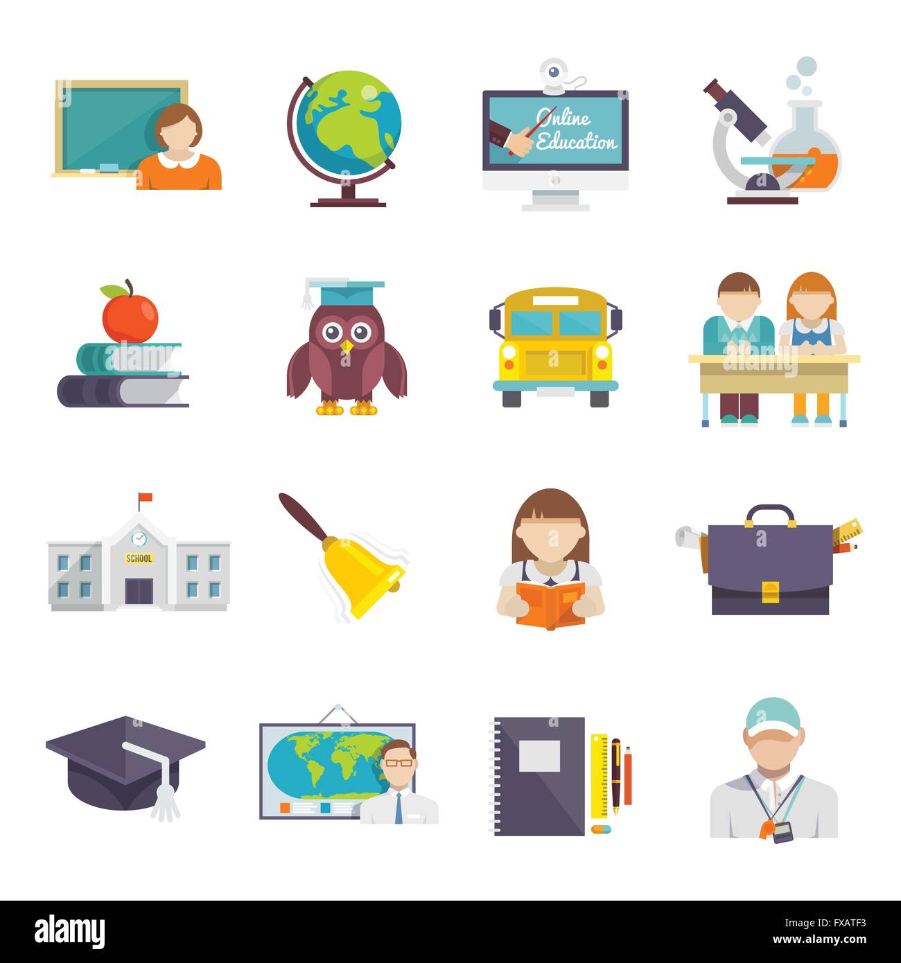 School Icon Flat Stock Vector Image & Art - Alamy