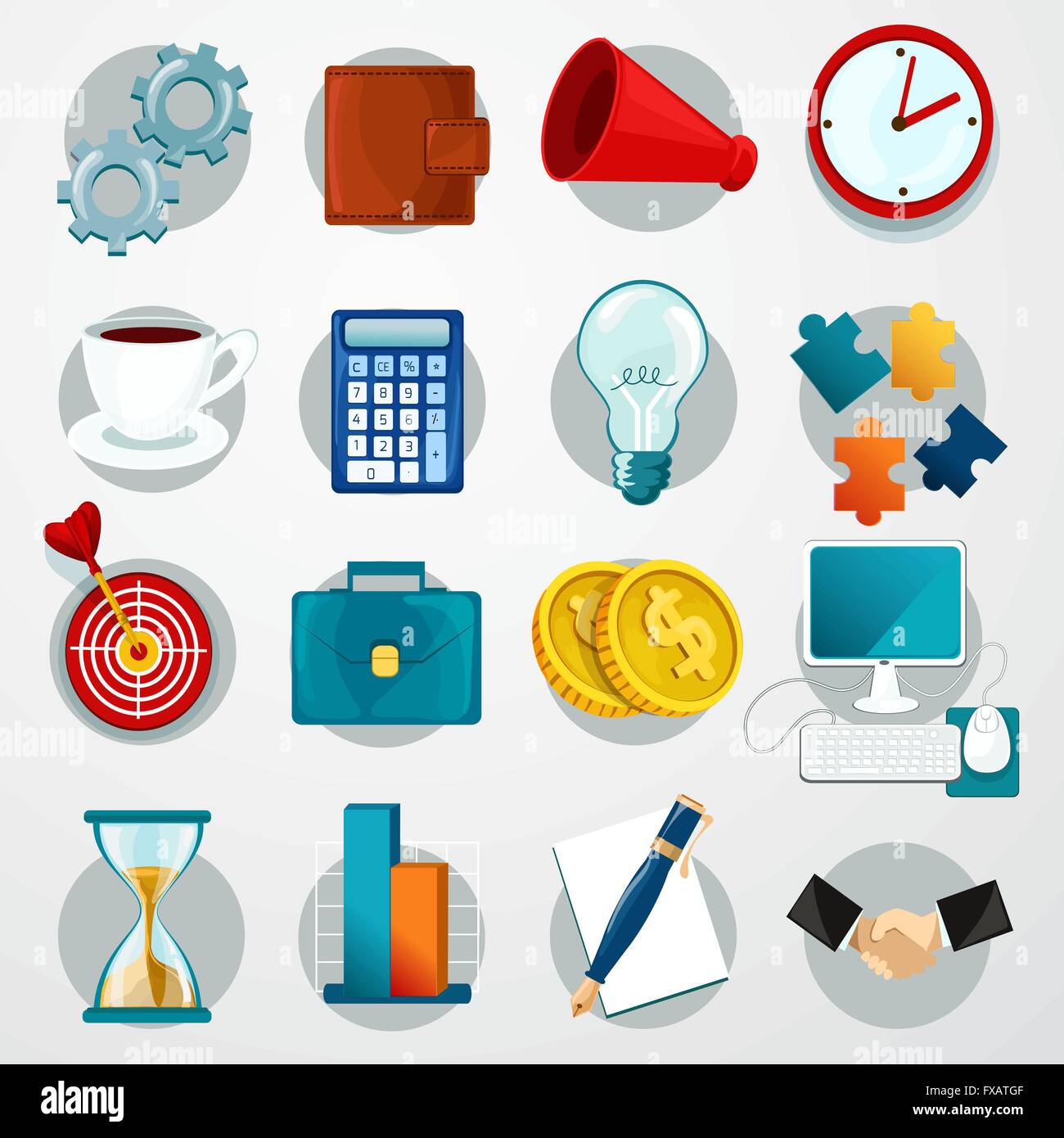 Business Flat Icons Set Stock Vector Image & Art - Alamy