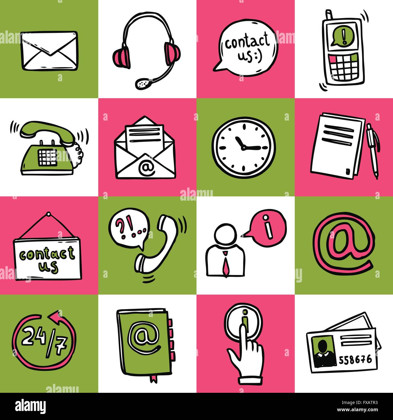 Contact Us Icons Stock Vector Image & Art - Alamy