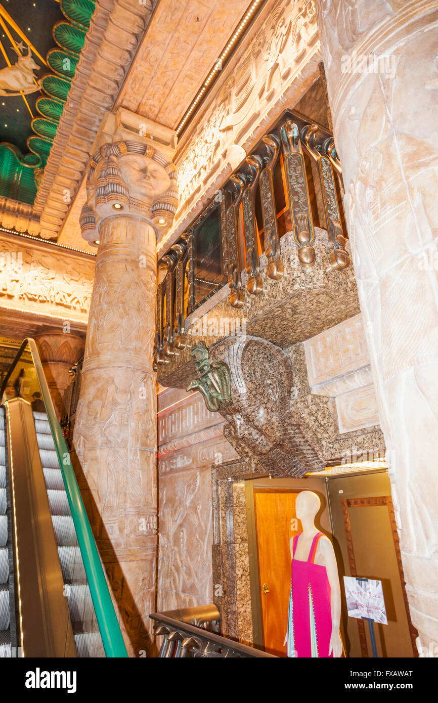 England, London, Knightsbridge, Harrods, Egyptian Escalator Stock Photo