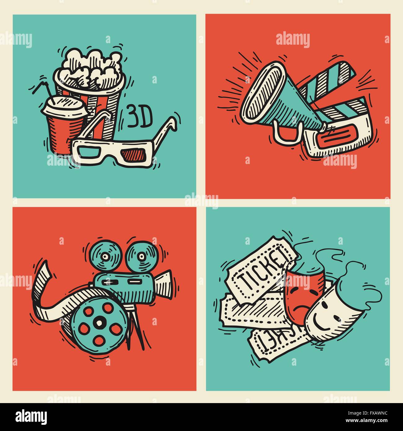 Cinema icons set Stock Vector Image & Art - Alamy